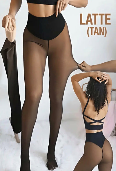 Snatched One-Seam Sheer Fleece Tights