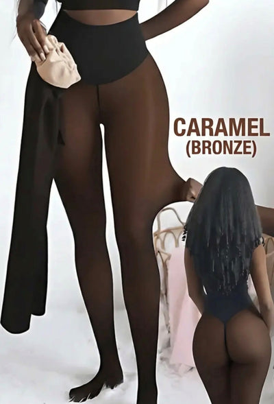 Snatched One-Seam Sheer Fleece Tights