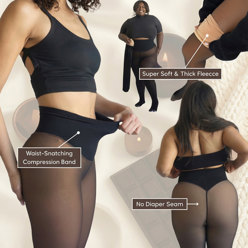 Snatched One-Seam Sheer Fleece Tights