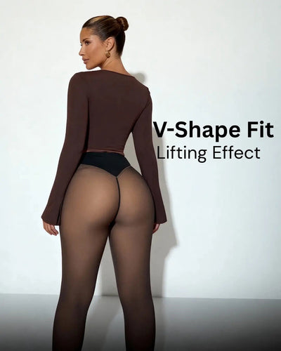 Snatched One-Seam Sheer Fleece Tights