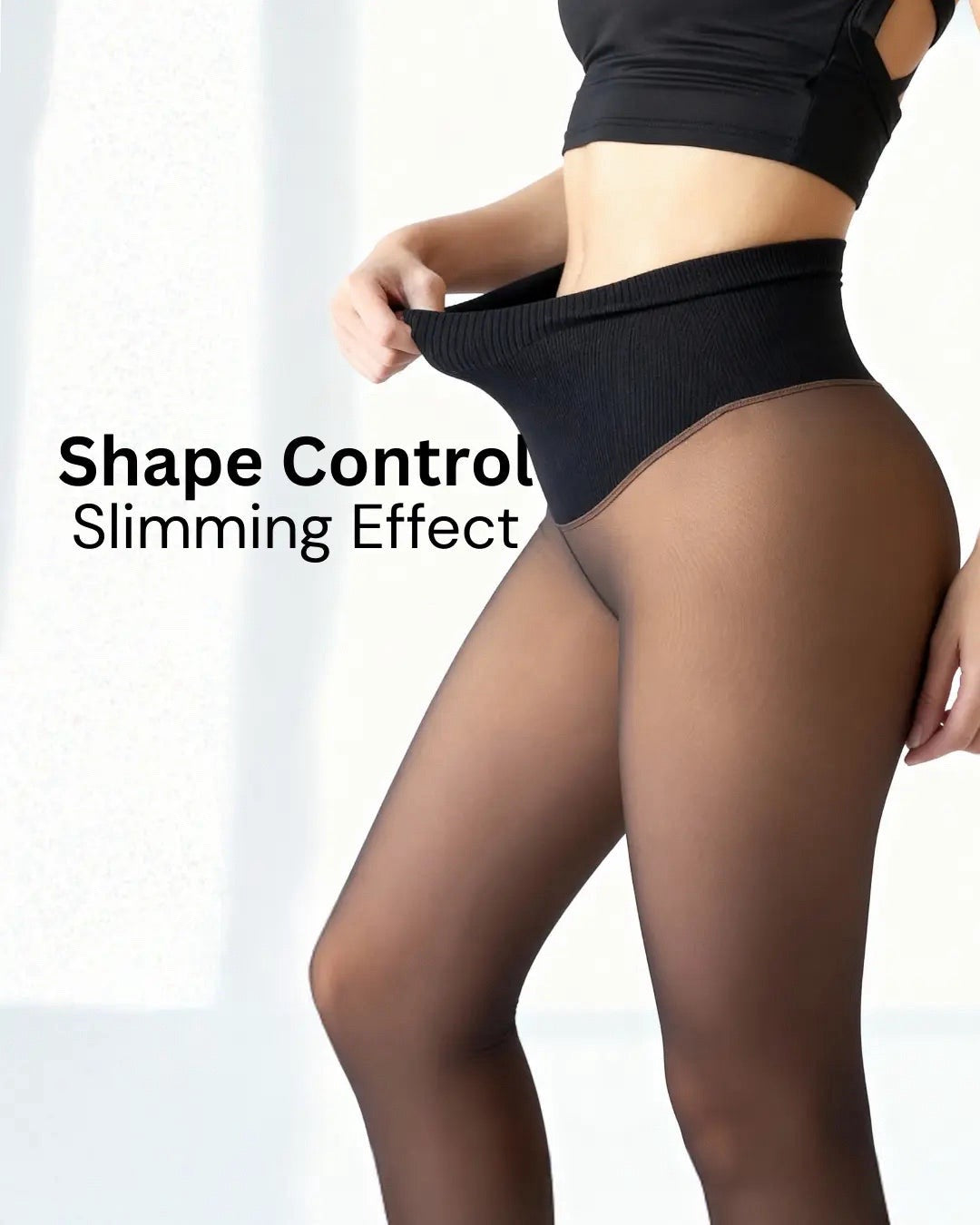 Snatched One-Seam Sheer Fleece Tights