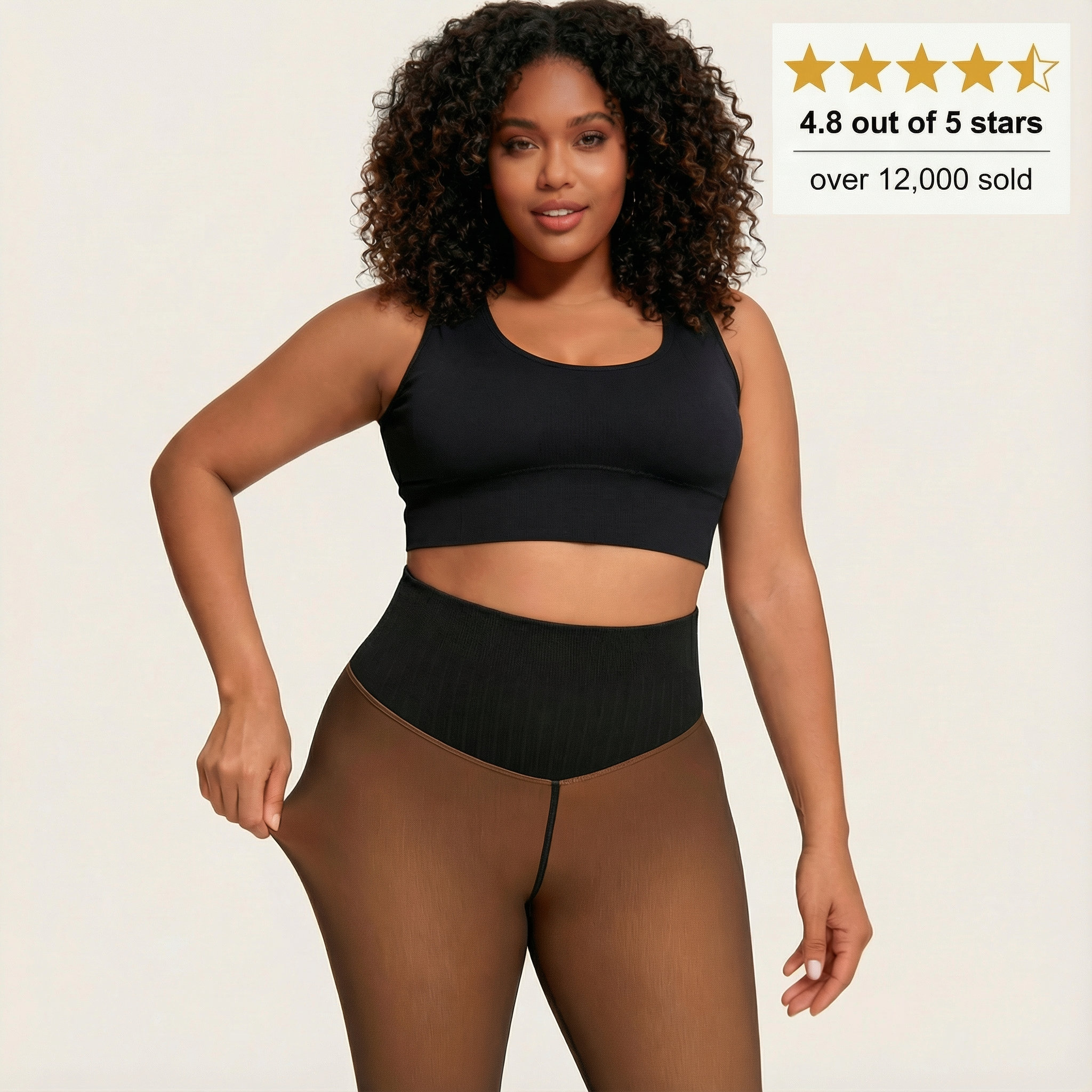 Snatched One-Seam Sheer Fleece Tights