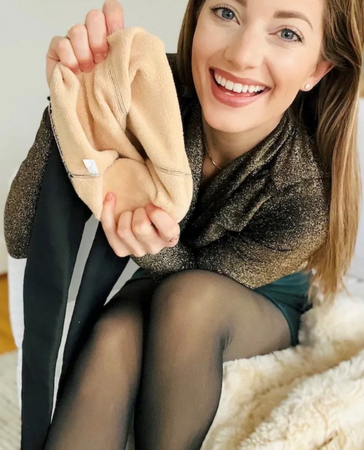 Snatched One-Seam Sheer Fleece Tights